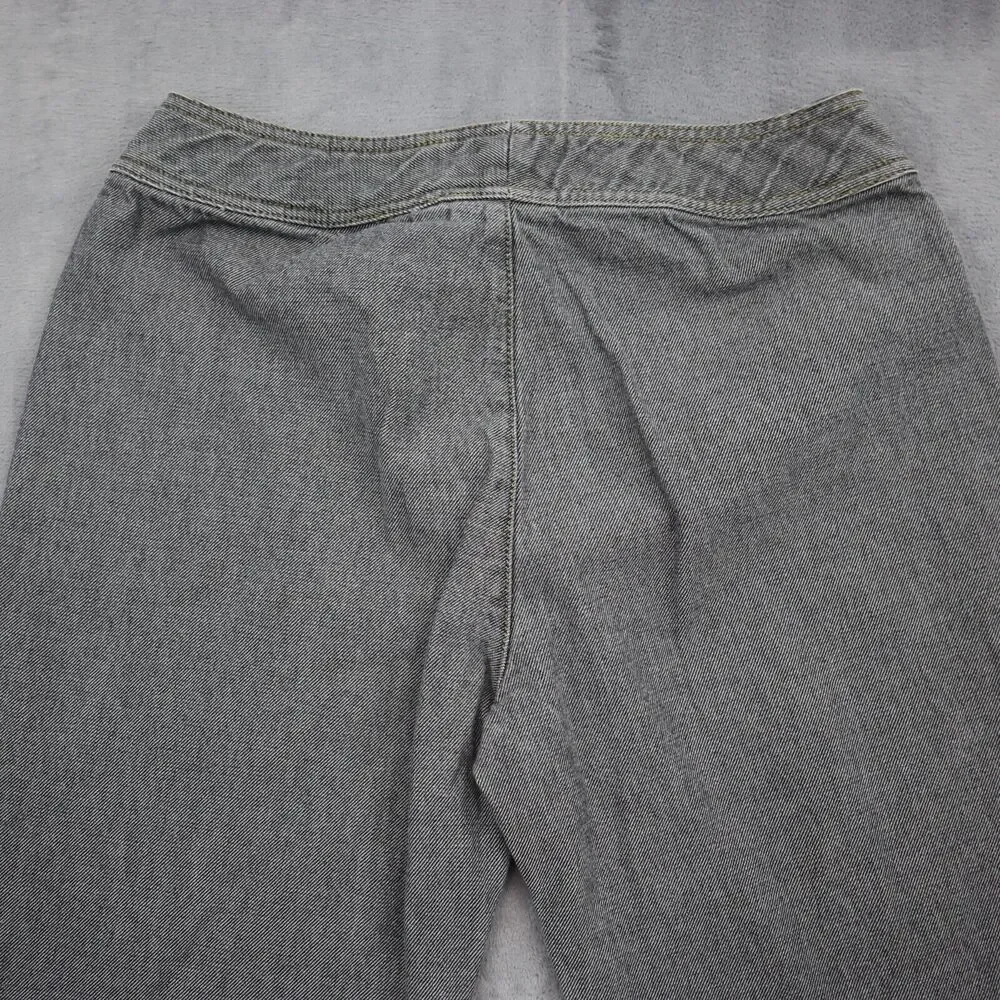 Liz Claiborne Pants Womens 8 Gray Straight Ankle Zip Hook Eye Dark Wash Jeans